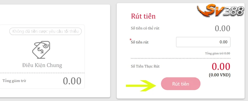 Một số lưu ý nhỏ trong quá trình rút tiền SV388