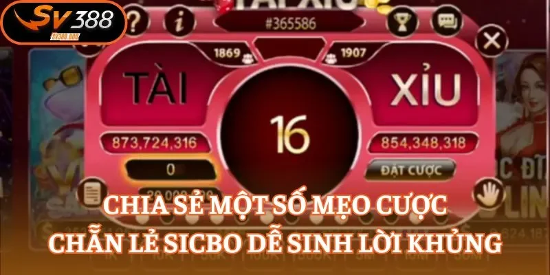 Chia sẻ một số mẹo cược chẵn lẻ Sicbo dễ sinh lời khủng